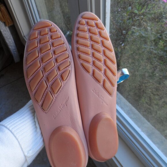 New Salvatore Ferrangamo Pink Calf Leather Gamcini Driver Loafer Size 9AA - Picture 15 of 16